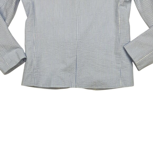 Janie And Jack Boys Striped Seersucker Blazer 14 Blue Provence Stripe Nautical - Picture 9 of 12